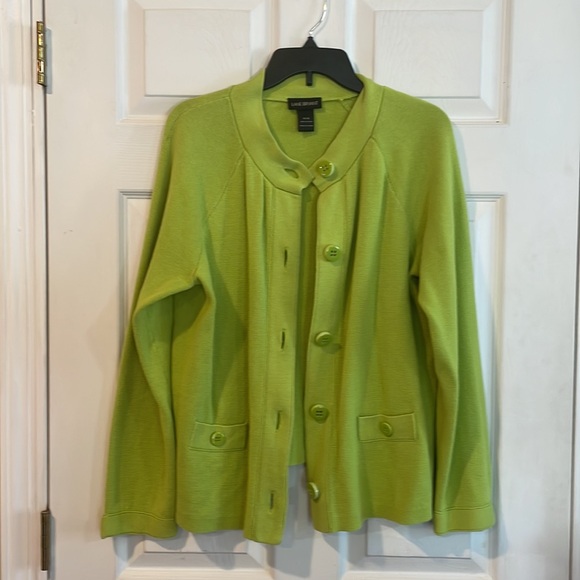 💚Lime green button up Lane Brant 14/16 sweater - Picture 6 of 9